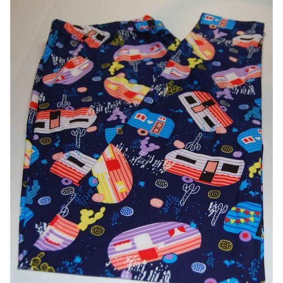 Plus Size Buttery soft Colorful‎ Blue Camper Womens Leggings - Picture 6 of 6